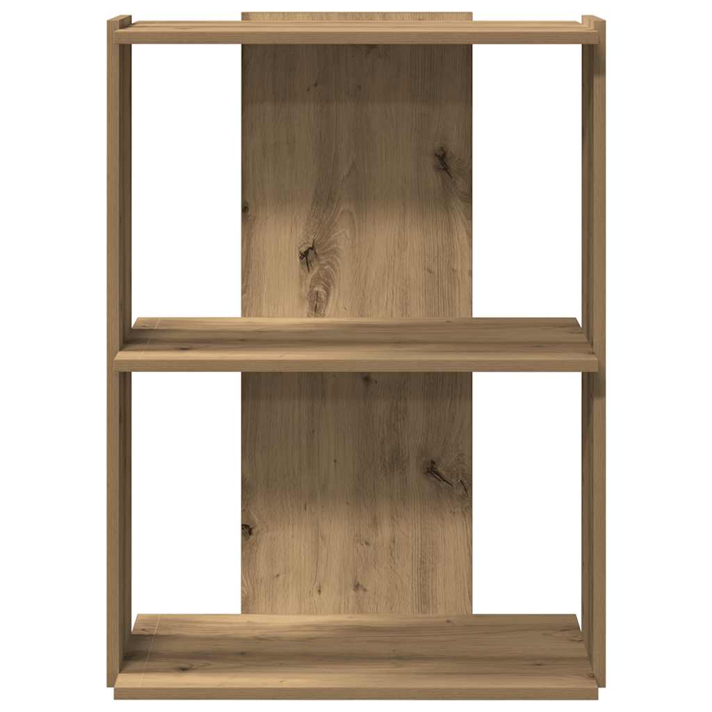 Βιβλιοθήκη 3 επιπέδων Δρυς τεχνίτης 60x30x80 cm