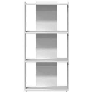 Βιβλιοθήκη 3 επιπέδων Λευκό 60x30x120 cm Ξύλινη κατασκευή