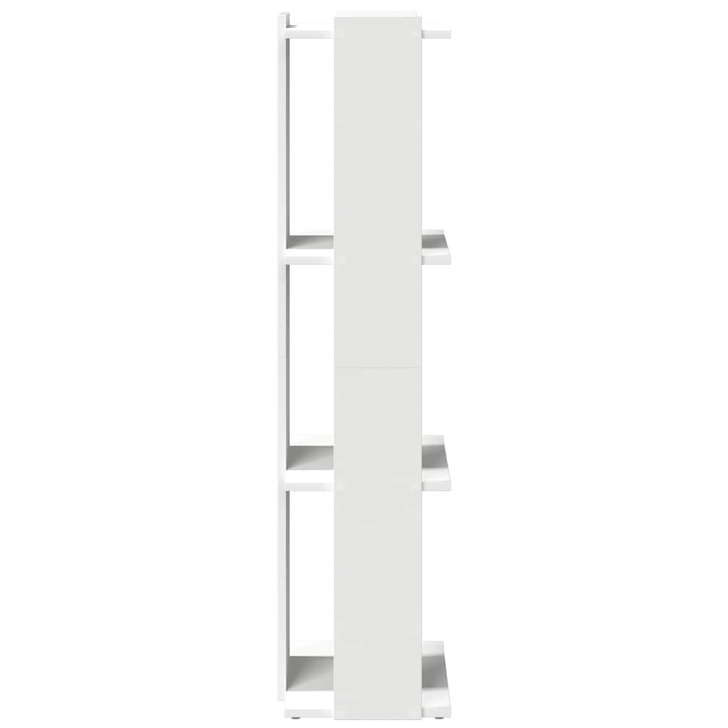 Βιβλιοθήκη 3 επιπέδων Λευκό 60x30x120 cm Ξύλινη κατασκευή
