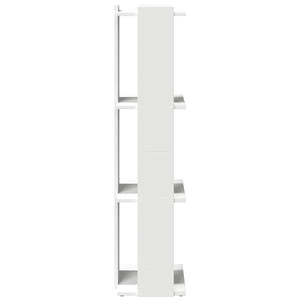 Βιβλιοθήκη 3 επιπέδων Λευκό 60x30x120 cm Ξύλινη κατασκευή