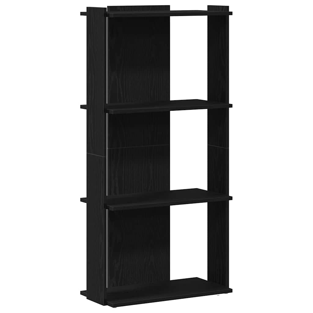 Βιβλιοθήκη 3 Επιπέδων Μαύρη 60x30x120 εκ. Επεξεργασμένο Ξύλο