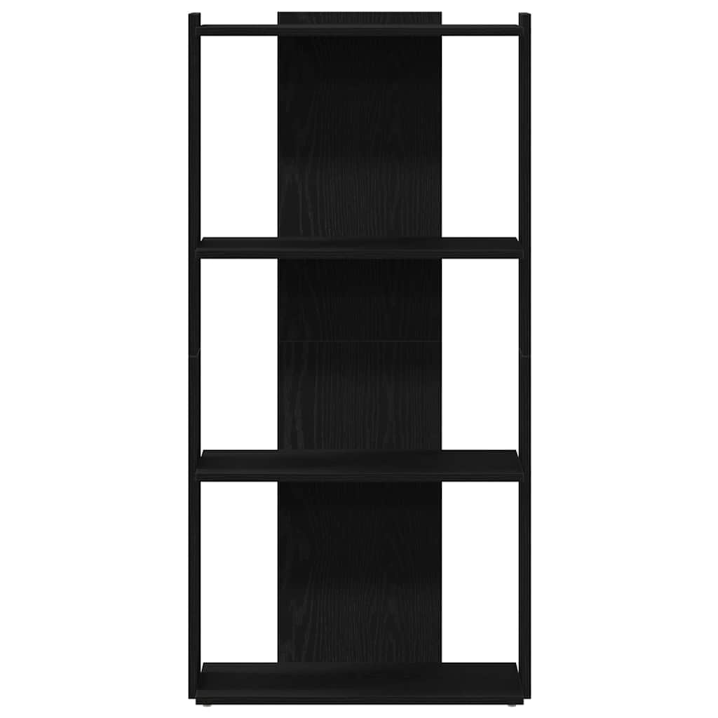 Βιβλιοθήκη 3 Επιπέδων Μαύρη 60x30x120 εκ. Επεξεργασμένο Ξύλο