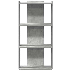 Βιβλιοθήκη 3 επιπέδων Μπετόν Γκρι 60x30x120 cm Ξύλινη κατασκευή