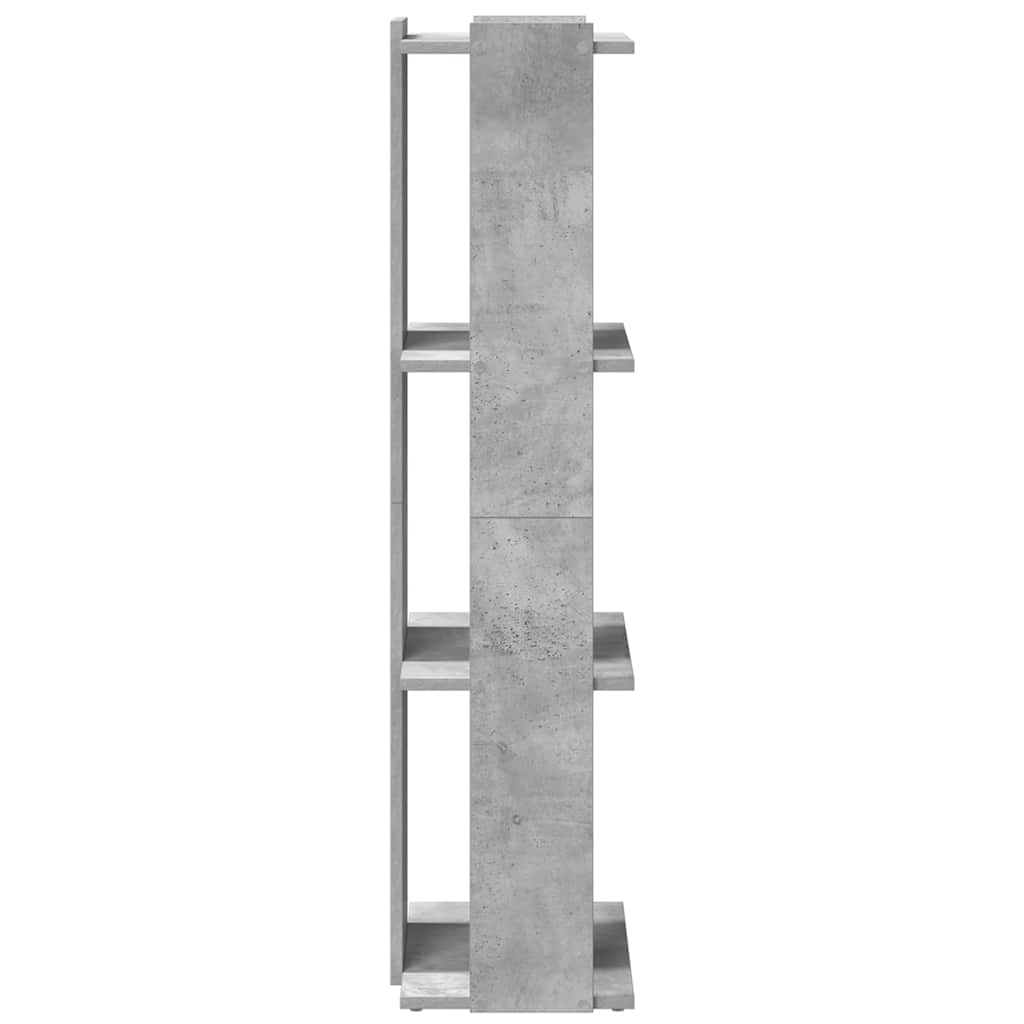 Βιβλιοθήκη 3 επιπέδων Μπετόν Γκρι 60x30x120 cm Ξύλινη κατασκευή