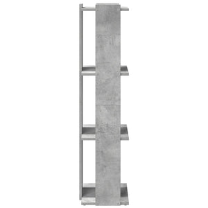 Βιβλιοθήκη 3 επιπέδων Μπετόν Γκρι 60x30x120 cm Ξύλινη κατασκευή