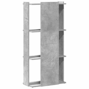 Βιβλιοθήκη 3 επιπέδων Μπετόν Γκρι 60x30x120 cm Ξύλινη κατασκευή