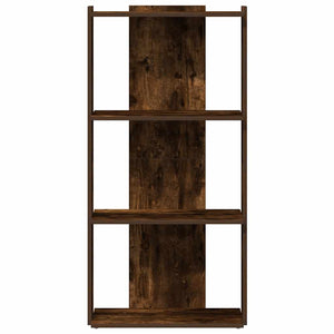 Βιβλιοθήκη 3 Επιπέδων Καπνιστή Δρυς 60x30x120 εκ. Επεξεργ. Ξύλο