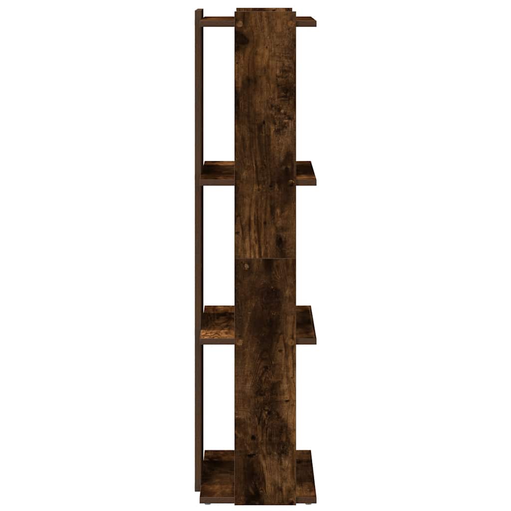Βιβλιοθήκη 3 Επιπέδων Καπνιστή Δρυς 60x30x120 εκ. Επεξεργ. Ξύλο