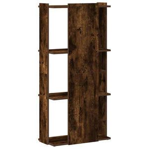 Βιβλιοθήκη 3 Επιπέδων Καπνιστή Δρυς 60x30x120 εκ. Επεξεργ. Ξύλο
