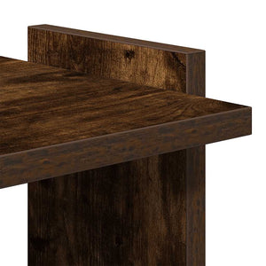 Βιβλιοθήκη 3 Επιπέδων Καπνιστή Δρυς 60x30x120 εκ. Επεξεργ. Ξύλο