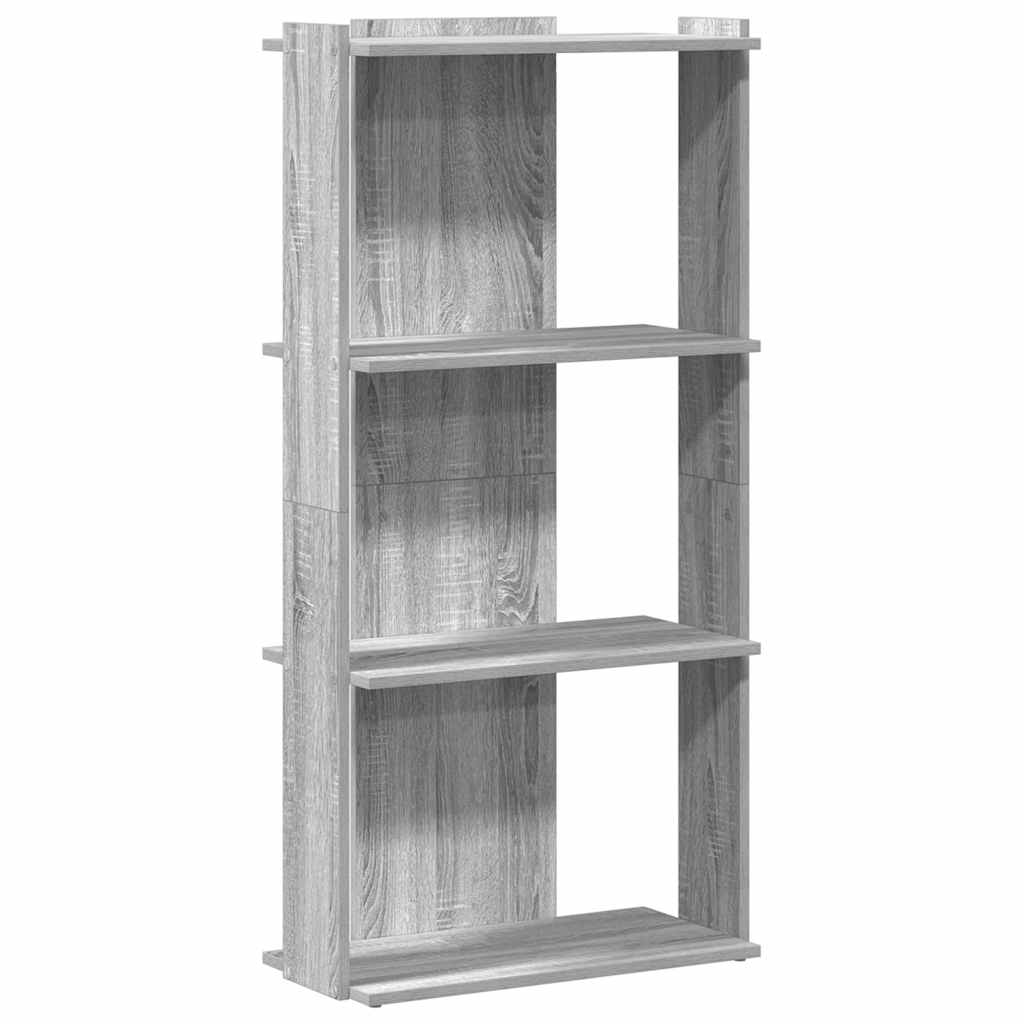 Βιβλιοθήκη 3 Επιπέδων Γκρι Sonoma 60x30x120 εκ. Επεξεργ. Ξύλο