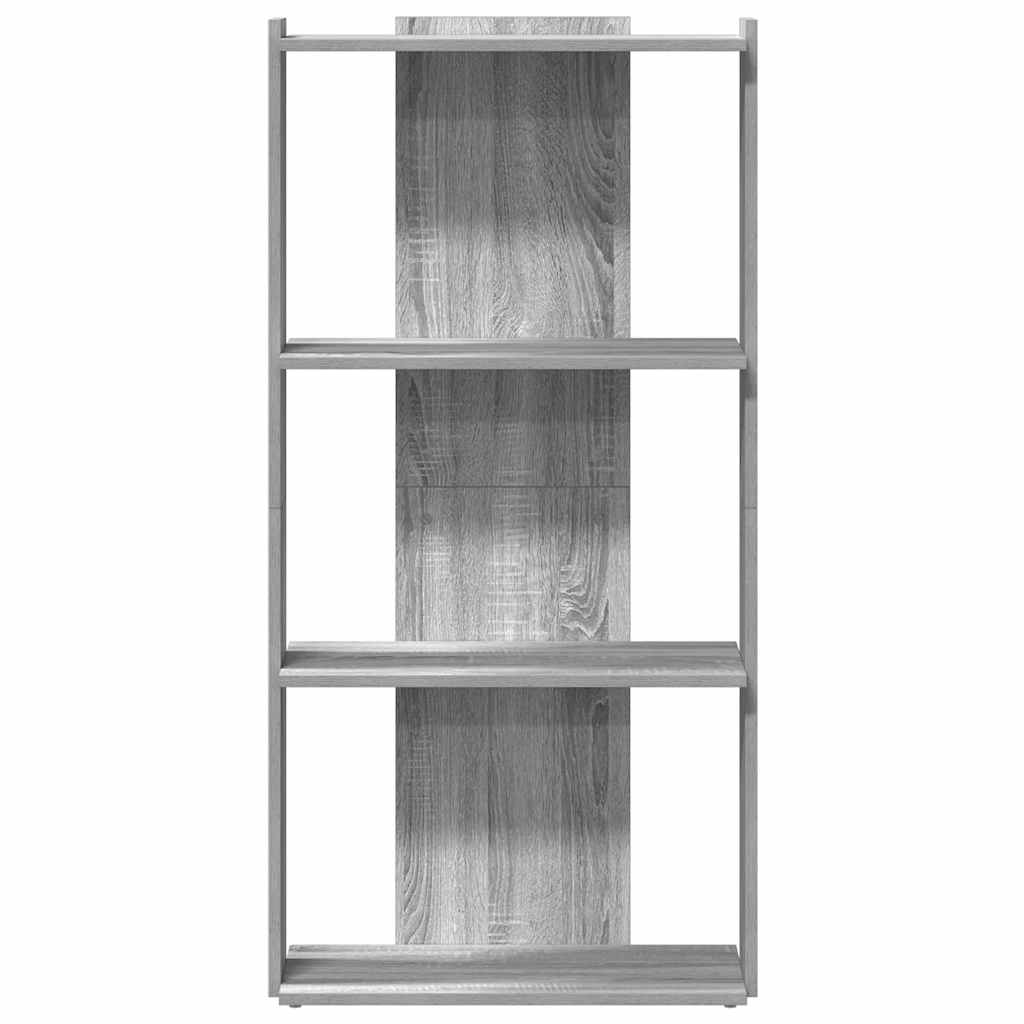 Βιβλιοθήκη 3 Επιπέδων Γκρι Sonoma 60x30x120 εκ. Επεξεργ. Ξύλο