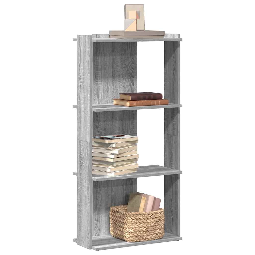 Βιβλιοθήκη 3 Επιπέδων Γκρι Sonoma 60x30x120 εκ. Επεξεργ. Ξύλο