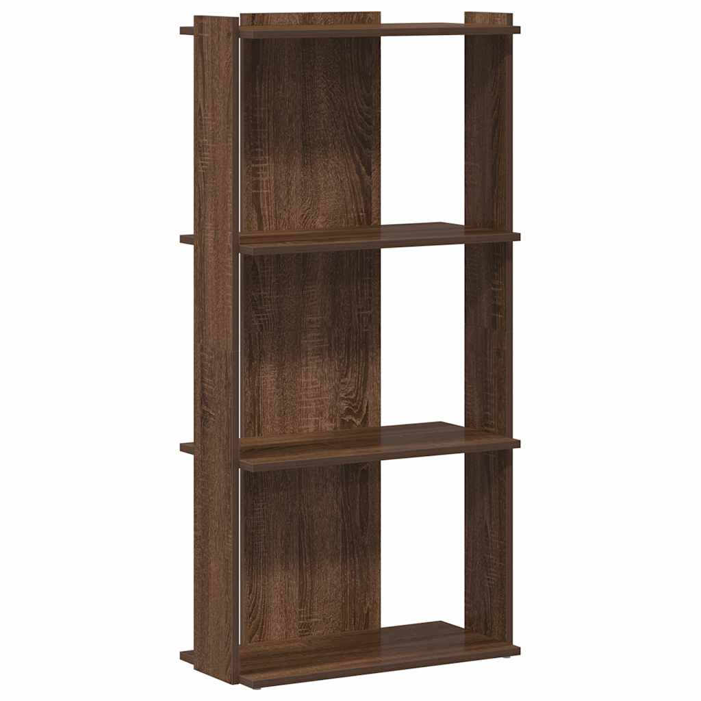 Βιβλιοθήκη 3 Επιπέδων Καφέ Δρυς 60 x 30 x 120 εκ. Επεξεργ. Ξύλο