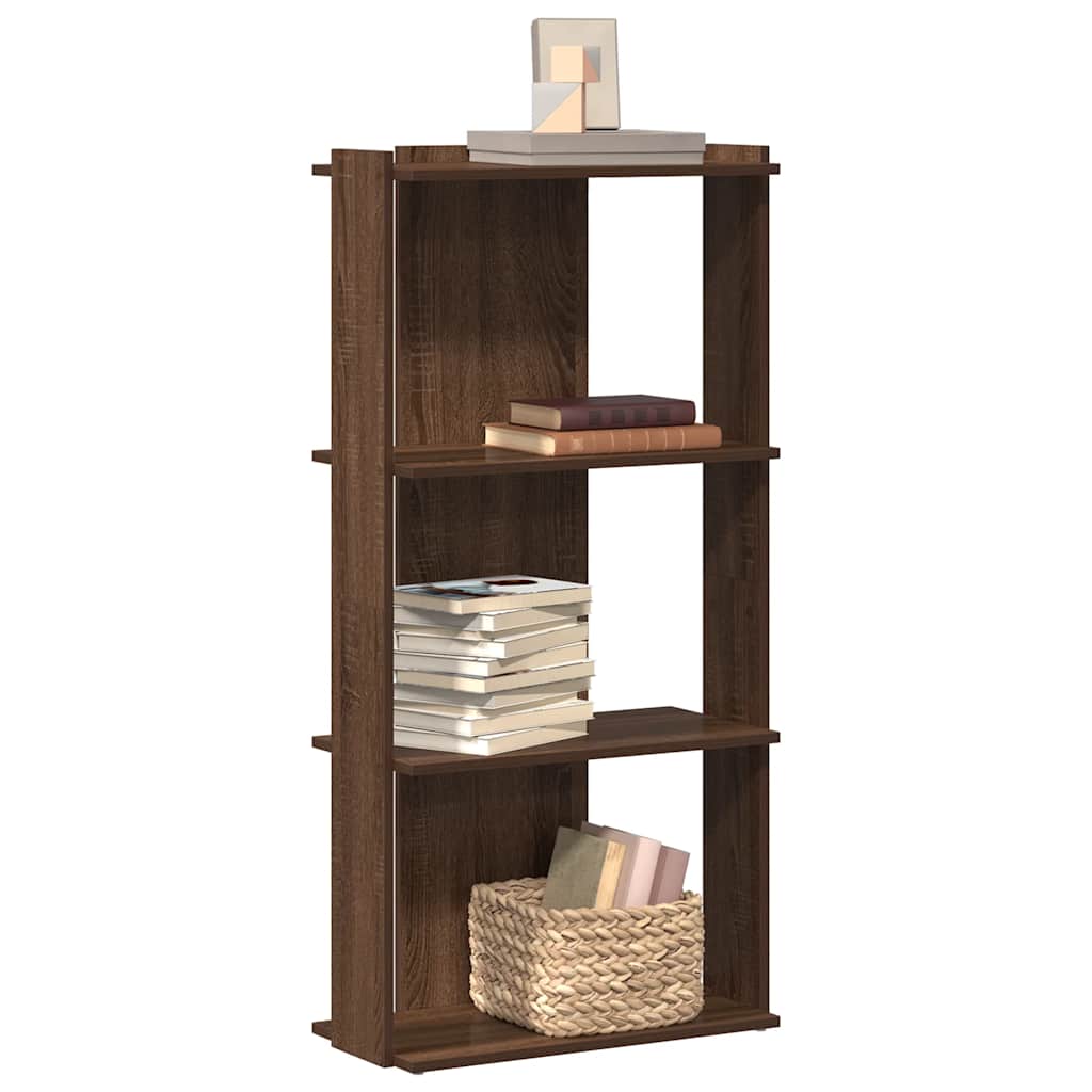 Βιβλιοθήκη 3 Επιπέδων Καφέ Δρυς 60 x 30 x 120 εκ. Επεξεργ. Ξύλο
