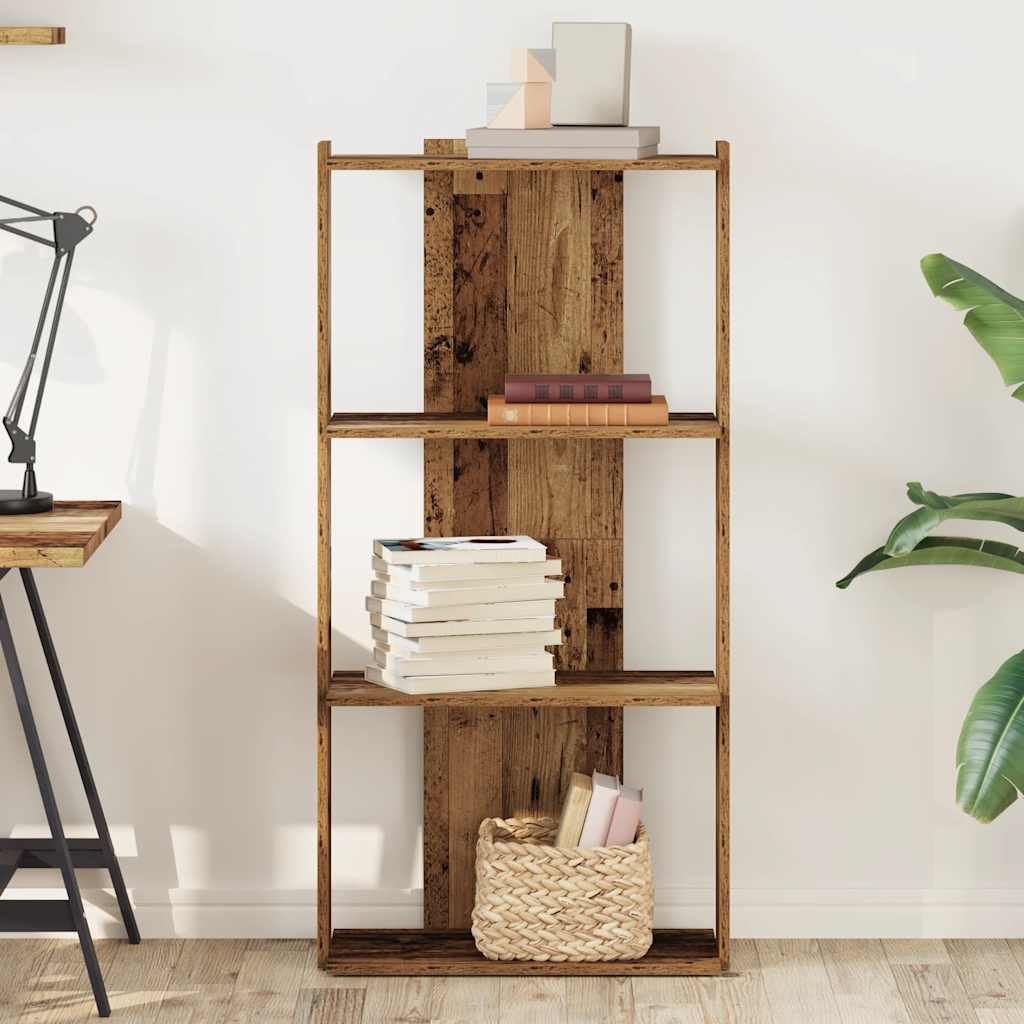 Βιβλιοθήκη 3 επιπέδων Παλιό Ξύλο 60x30x120 cm Ξύλινη κατασκευή - Pakobazaar