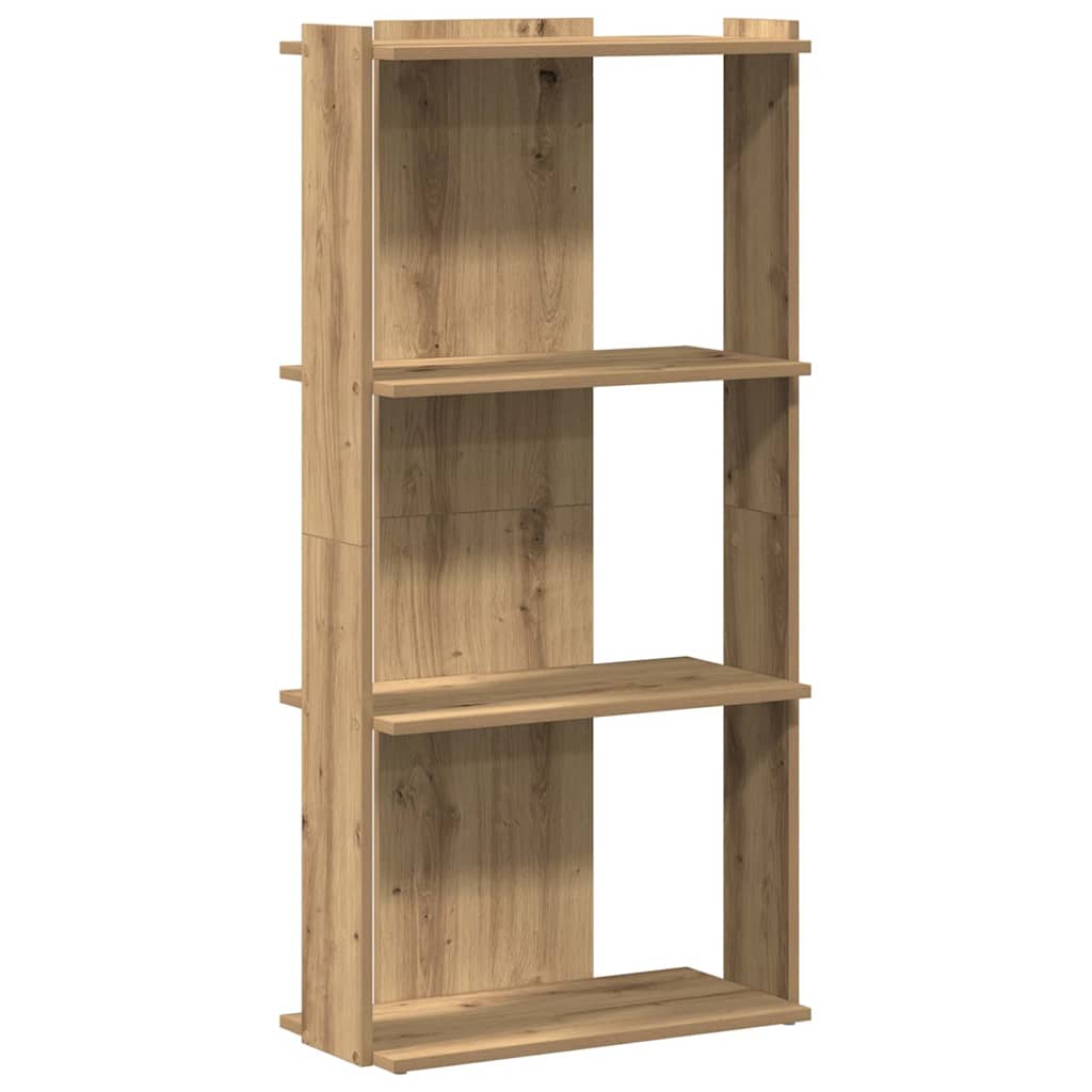 Βιβλιοθήκη 3 επιπέδων Δρυς τεχνίτης 60x30x120 cm