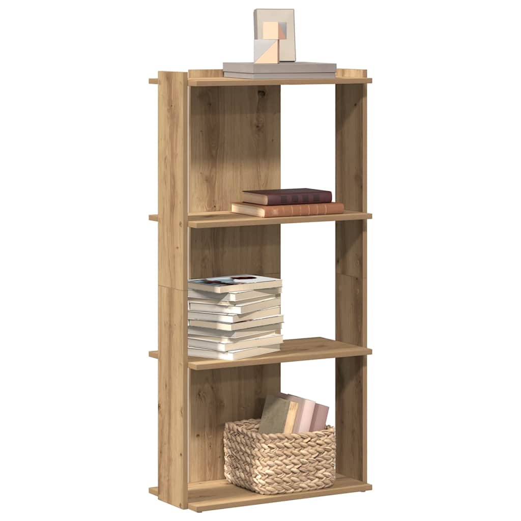 Βιβλιοθήκη 3 επιπέδων Δρυς τεχνίτης 60x30x120 cm