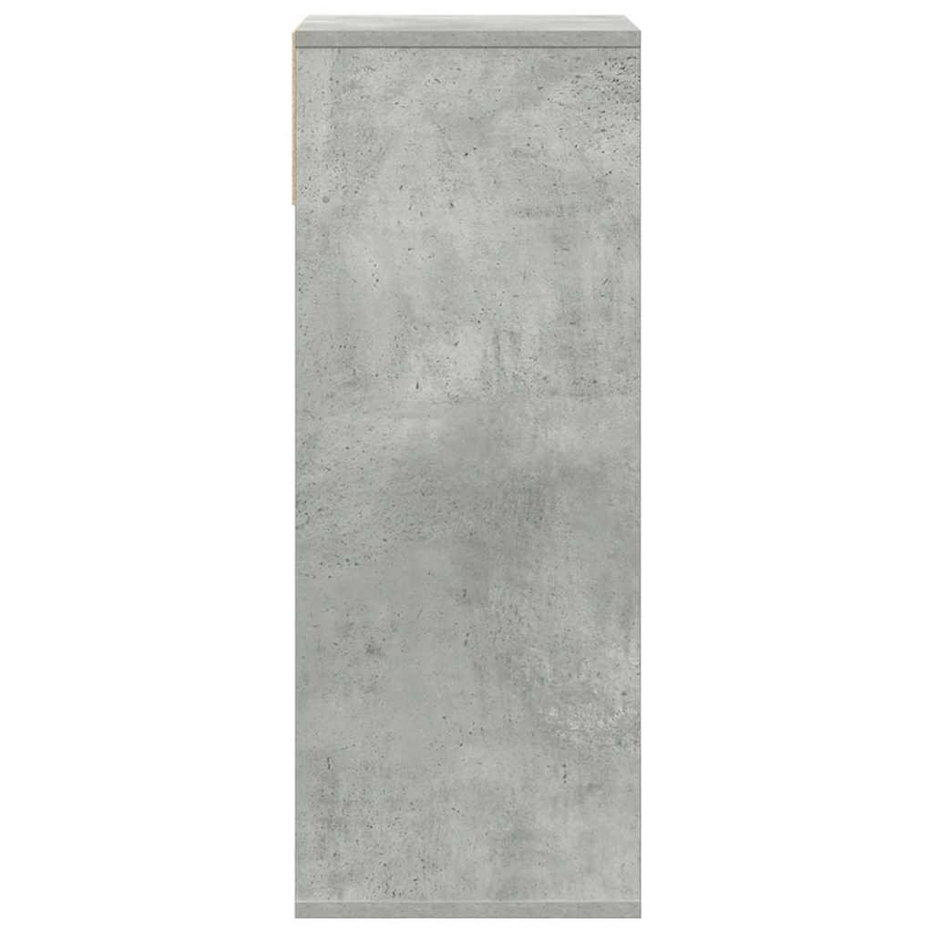 Βιβλιοθήκη Γκρι του Σκυροδέματος 34x31x80 εκ. Επεξ. Ξύλο