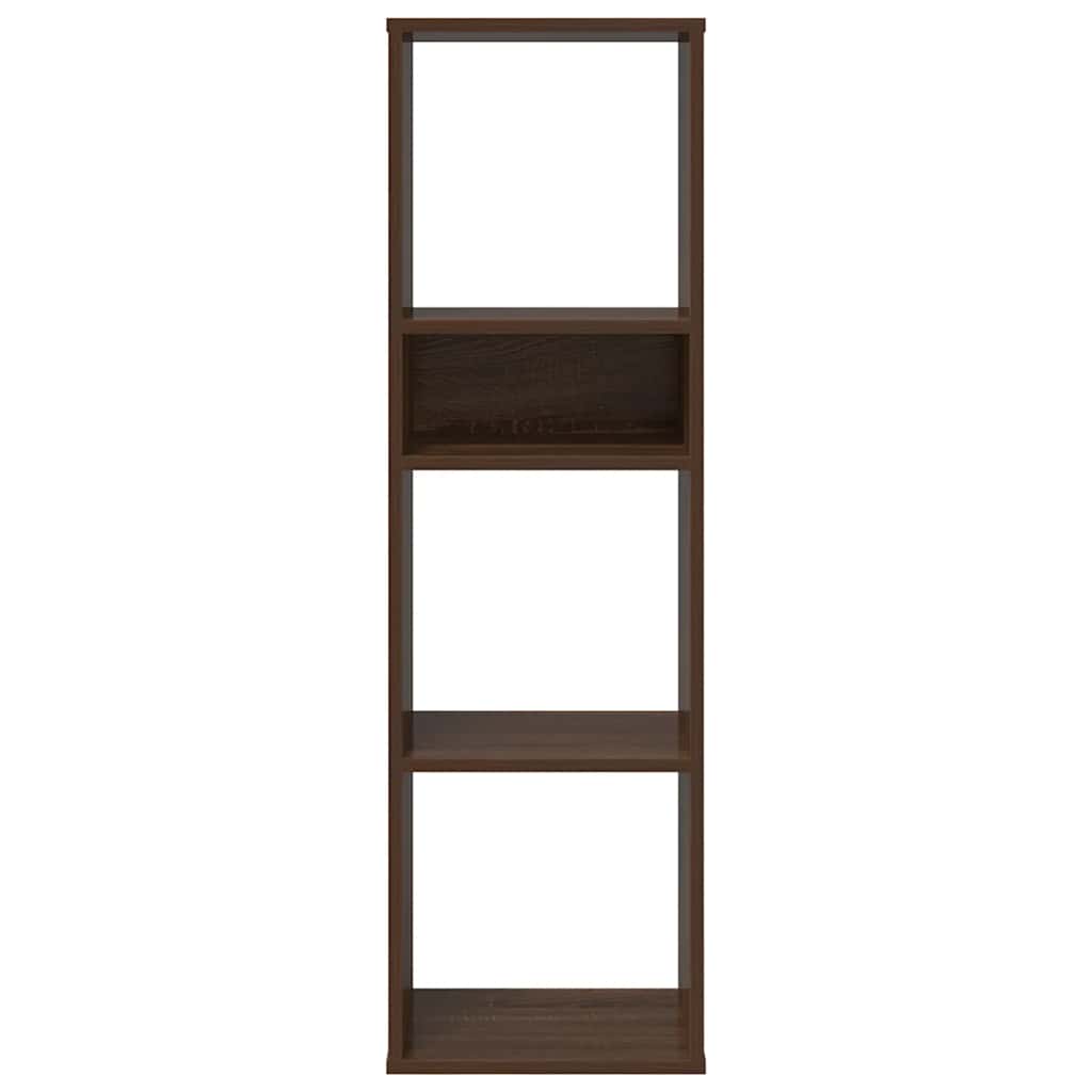 Βιβλιοθήκη Καφέ Δρυς 34x31x112 εκ. από Επεξεργασμένο Ξύλο