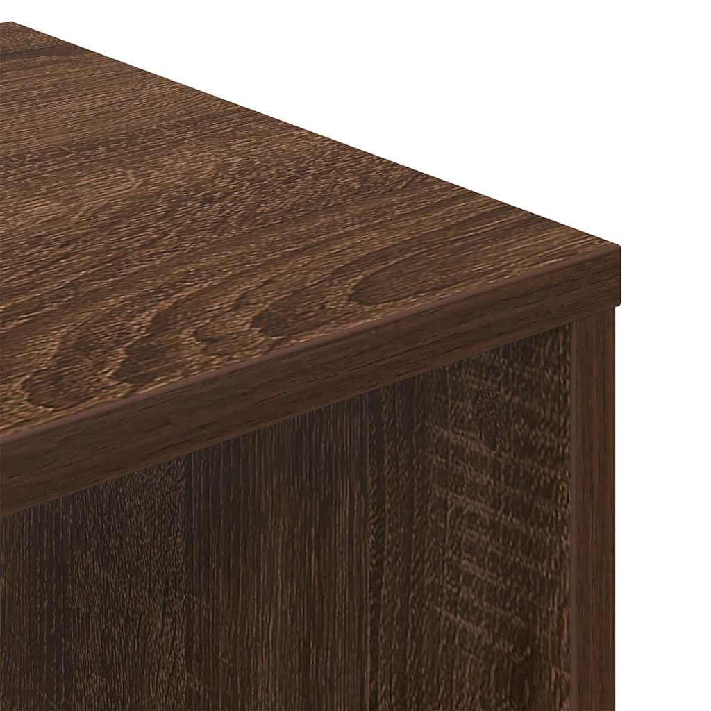 Βιβλιοθήκη Καφέ Δρυς 34x31x112 εκ. από Επεξεργασμένο Ξύλο
