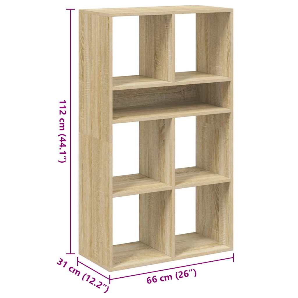Βιβλιοθήκη Χρώμα Sonoma Δρυς 66x31x112 εκ. Επεξεργασμένο Ξύλο - Pakobazaar