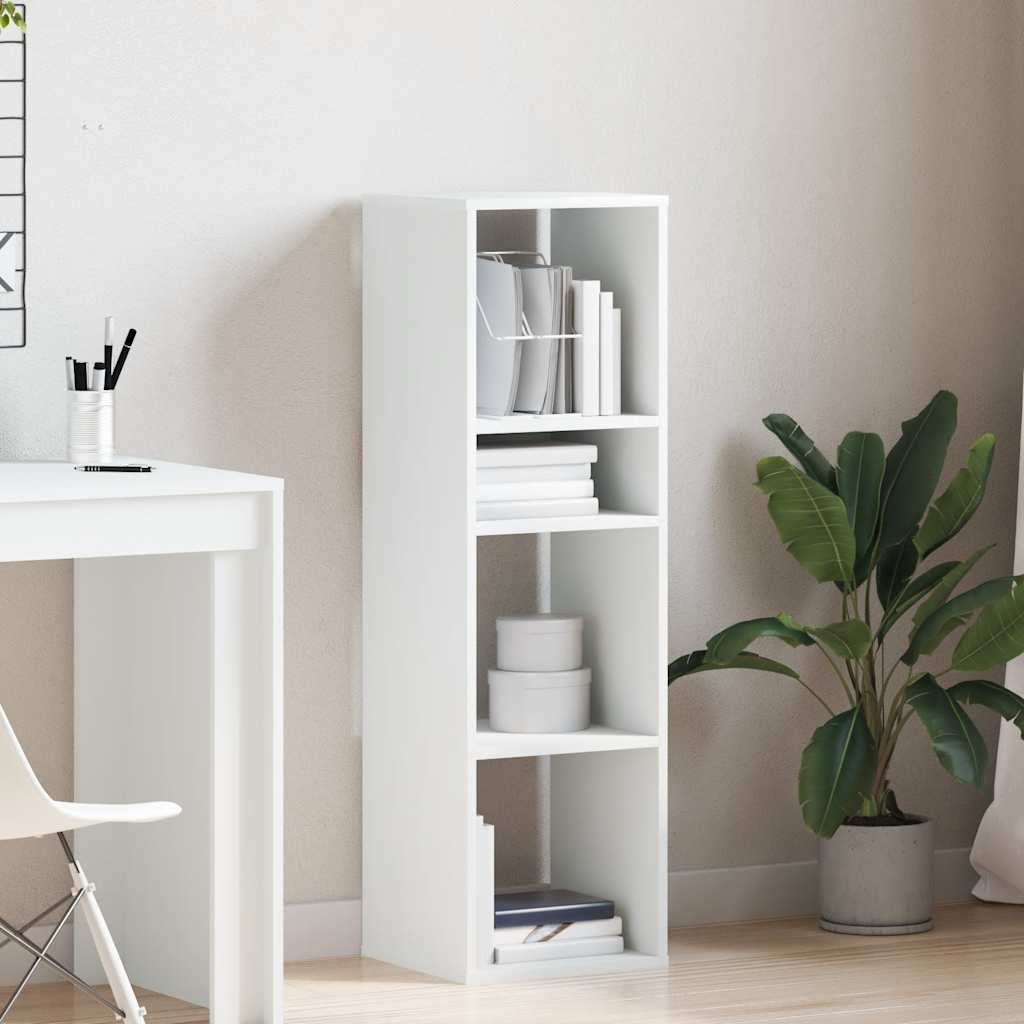 Βιβλιοθήκη με 5 Ράφια Λευκή 34x31x112 εκ. Επεξεργασμένο Ξύλο