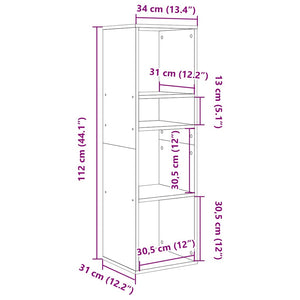 Βιβλιοθήκη Χρώμα Sonoma Δρυς 34x31x112 εκ. Επεξεργασμένο Ξύλο