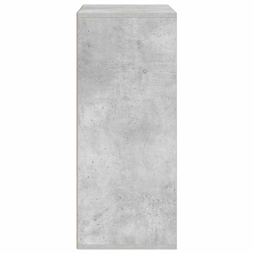 Βιβλιοθήκη Γκρι του Σκυροδέματος 60x30x71,5 εκ. Επεξ. Ξύλο