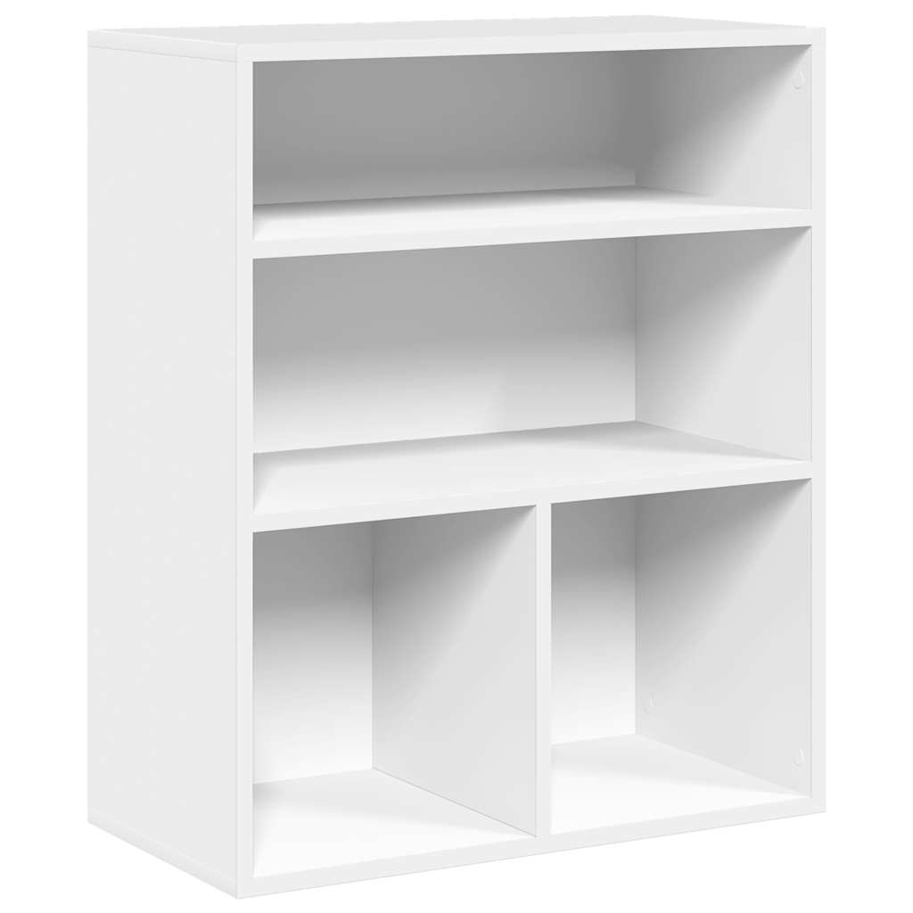 Βιβλιοθήκη με 5 Ράφια Λευκή 60x30x71,5 εκ. Επεξεργασμένο Ξύλο