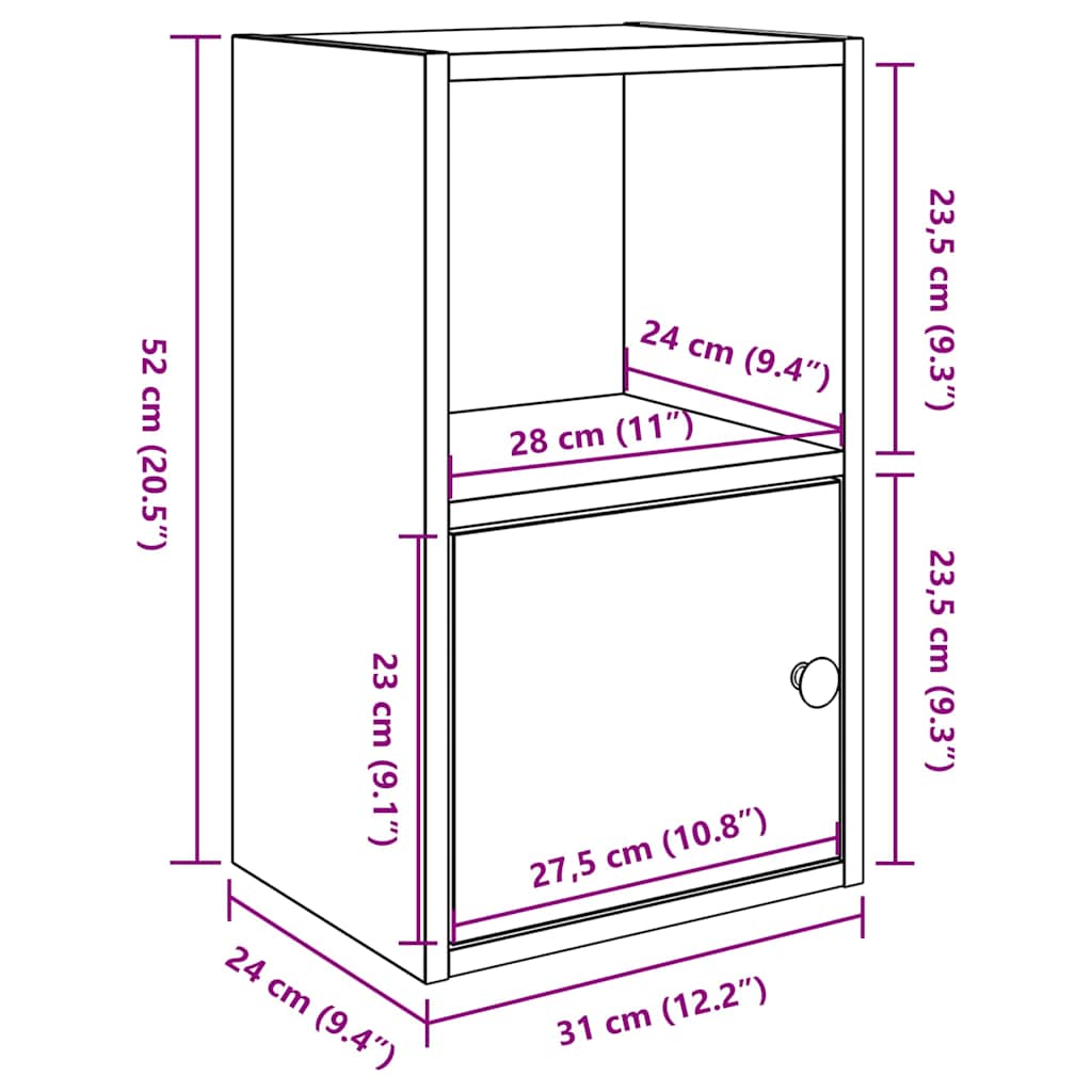 Βιβλιοθήκη Sonoma Δρυς 31x24x52 εκ. από Επεξεργασμένο Ξύλο - Pakobazaar