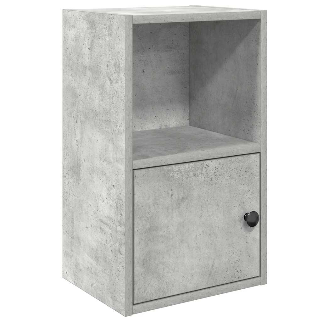 Βιβλιοθήκη Γκρι Σκυροδέματος 31x24x52 εκ. Επεξεργ. Ξύλο