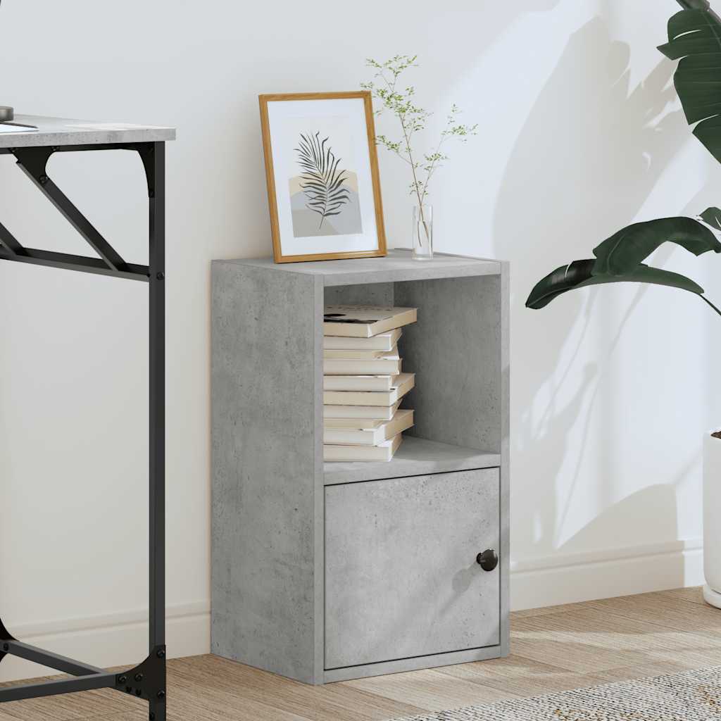 Βιβλιοθήκη Γκρι Σκυροδέματος 31x24x52 εκ. Επεξεργ. Ξύλο