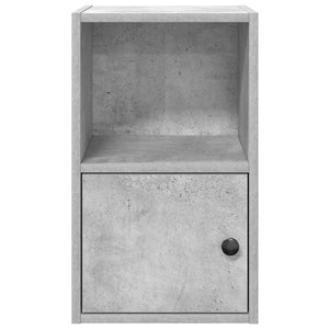Βιβλιοθήκη Γκρι Σκυροδέματος 31x24x52 εκ. Επεξεργ. Ξύλο