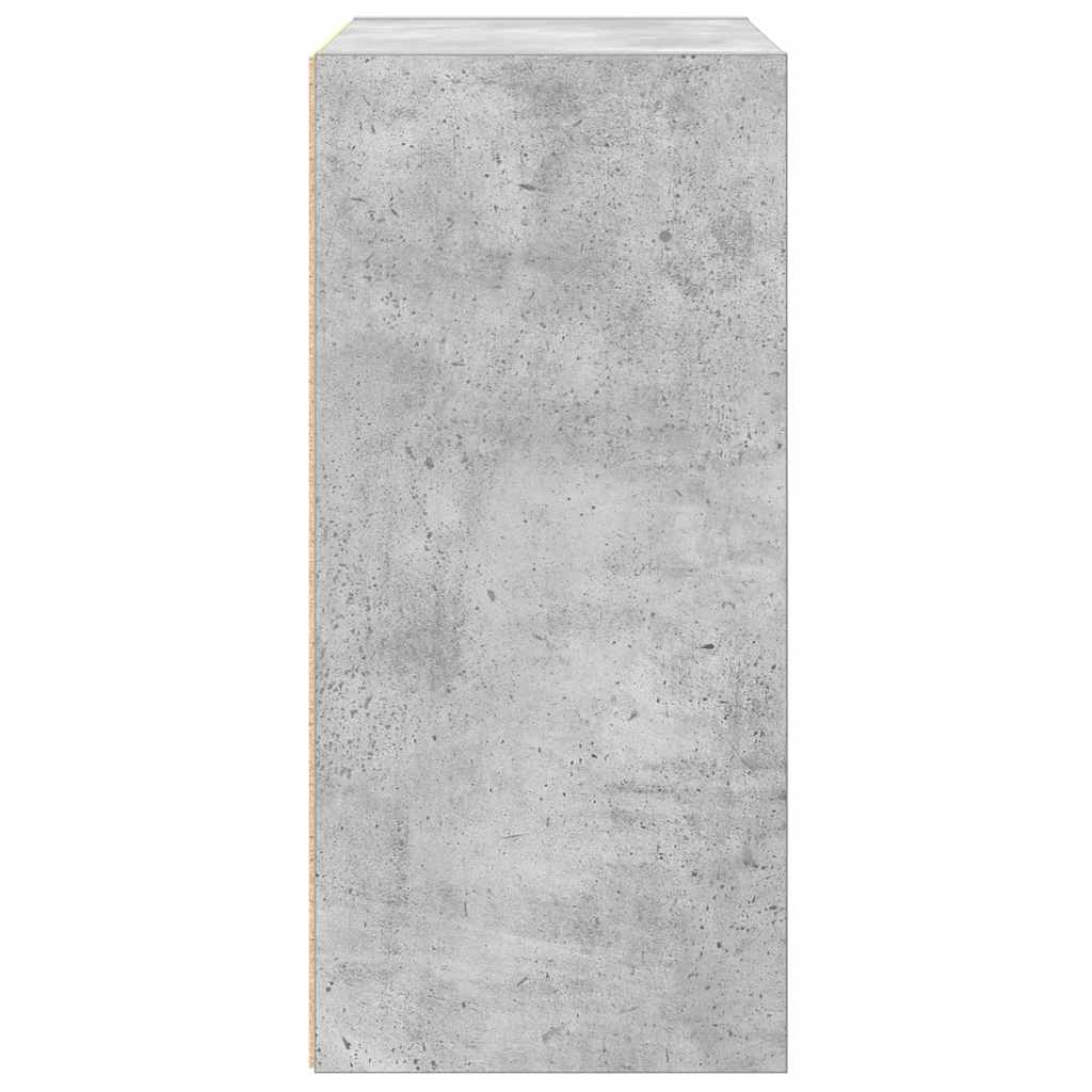 Βιβλιοθήκη Γκρι Σκυροδέματος 31x24x52 εκ. Επεξεργ. Ξύλο