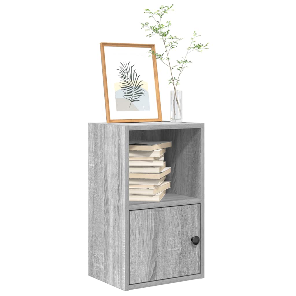 Βιβλιοθήκη Γκρι Sonoma 31x24x52 εκ. από Επεξεργ. Ξύλο