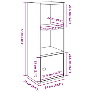 Βιβλιοθήκη Μαύρη Δρυς 31x24x77 cm Κατασκευασμένο ξύλο - Pakobazaar