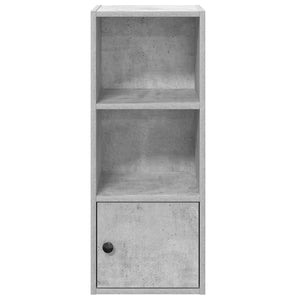 Βιβλιοθήκη Γκρι Σκυροδέματος 31x24x77 εκ. Επεξεργ. Ξύλο