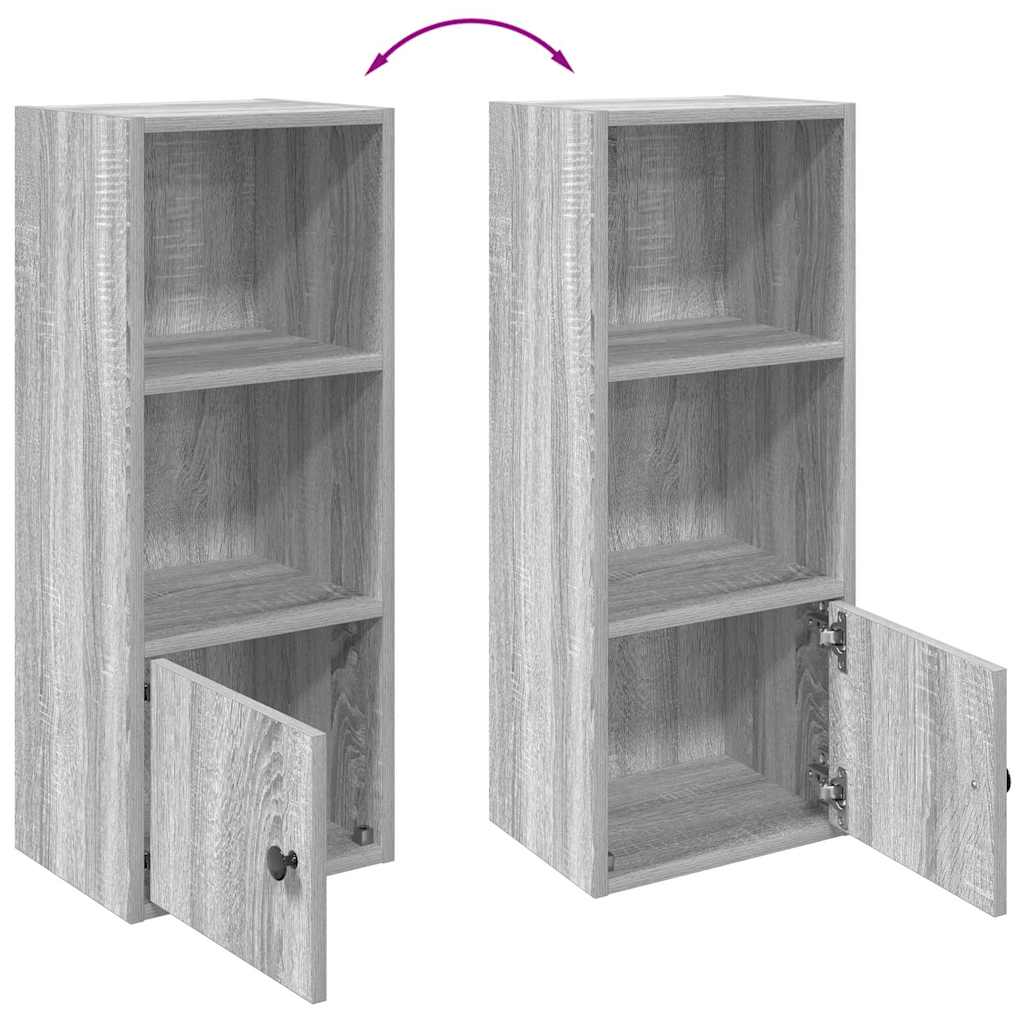 Βιβλιοθήκη Γκρι Sonoma 31x24x77 εκ. από Επεξεργ. Ξύλο - Pakobazaar