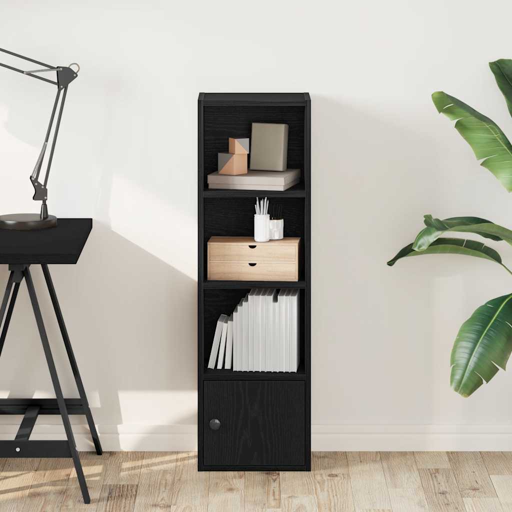 Βιβλιοθήκη Μαύρη Δρυς 31x24x102 εκ. Κατασκευασμένο ξύλο