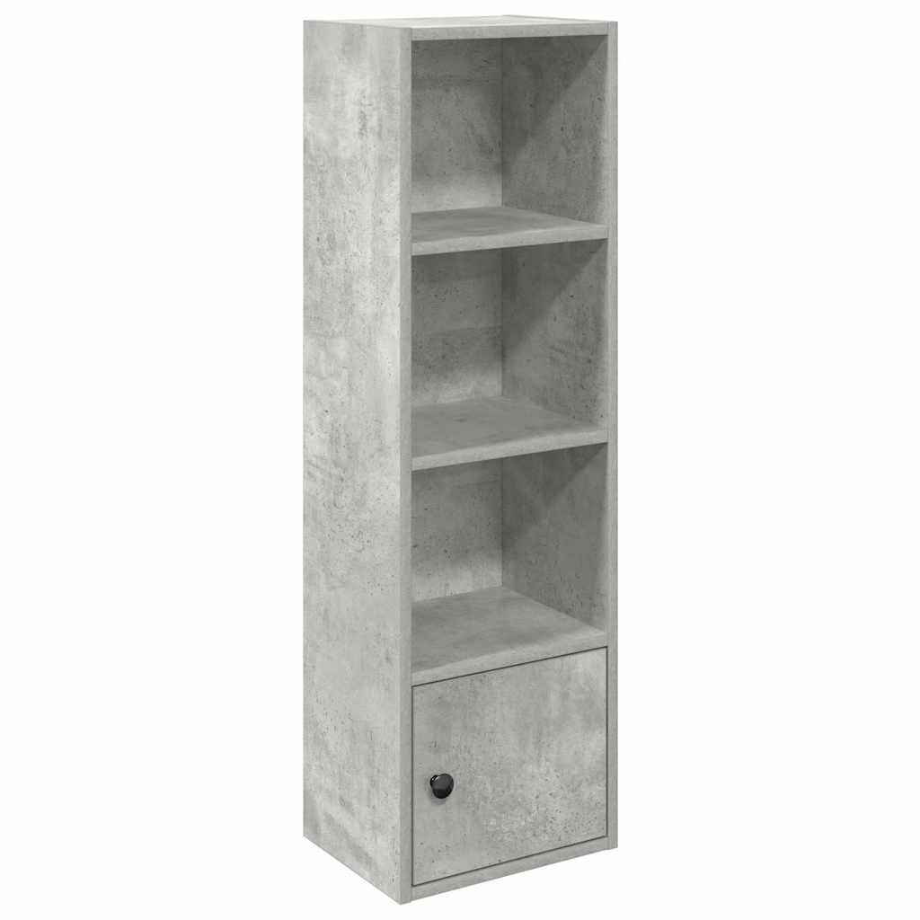 Βιβλιοθήκη Γκρι Σκυροδέματος 31x24x102 εκ. Επεξεργ. Ξύλο