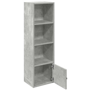 Βιβλιοθήκη Γκρι Σκυροδέματος 31x24x102 εκ. Επεξεργ. Ξύλο