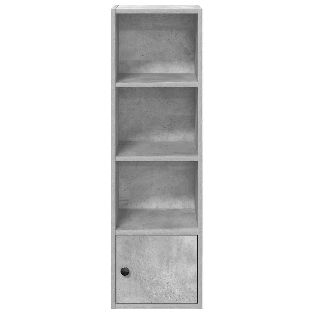 Βιβλιοθήκη Γκρι Σκυροδέματος 31x24x102 εκ. Επεξεργ. Ξύλο