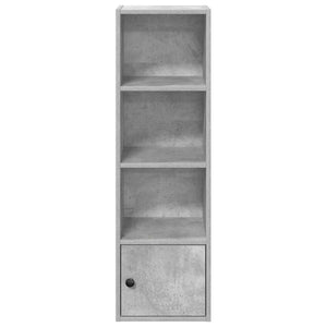 Βιβλιοθήκη Γκρι Σκυροδέματος 31x24x102 εκ. Επεξεργ. Ξύλο