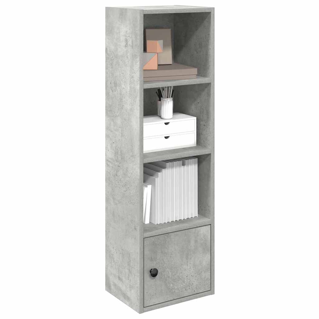 Βιβλιοθήκη Γκρι Σκυροδέματος 31x24x102 εκ. Επεξεργ. Ξύλο