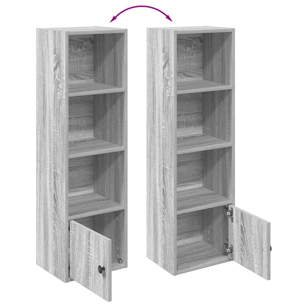 Βιβλιοθήκη Γκρι Sonoma 31x24x102 εκ. από Επεξεργασμένο Ξύλο