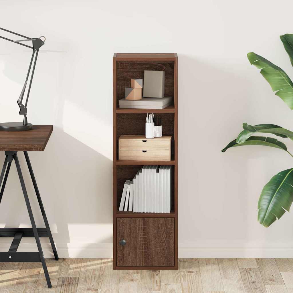 Βιβλιοθήκη Καφέ Δρυς 31x24x102 εκ. από Επεξεργασμένο Ξύλο