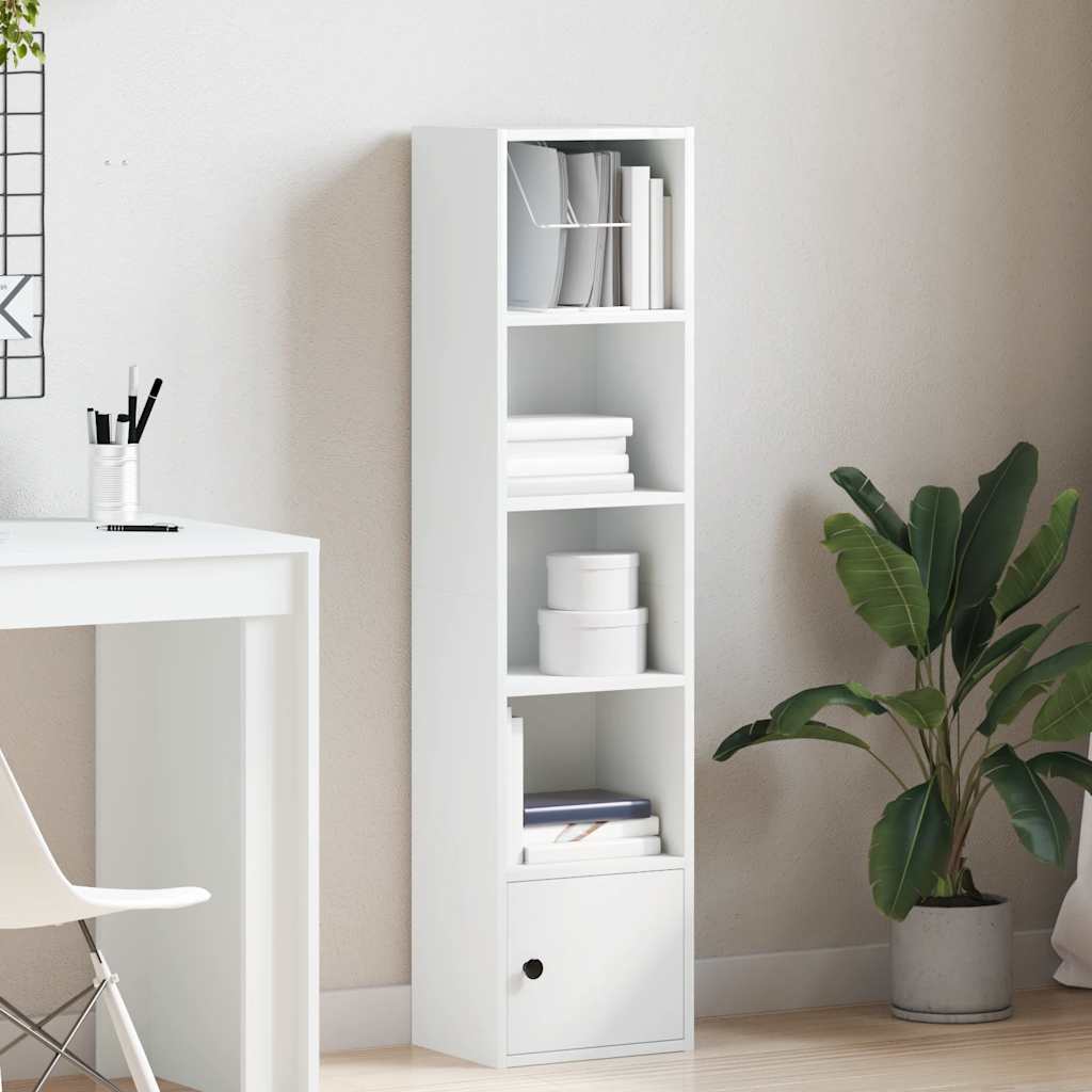 Βιβλιοθήκη Λευκή 31x24x127 εκ. από Επεξεργασμένο Ξύλο - Pakobazaar