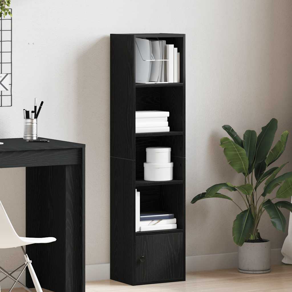 Βιβλιοθήκη Μαύρη Δρυς 31x24x127 εκ. Κατασκευασμένο ξύλο - Pakobazaar