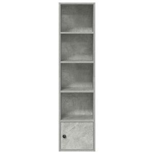 Βιβλιοθήκη Γκρι Σκυροδέματος 31x24x127 εκ. Επεξεργ. Ξύλο